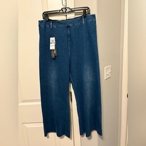 Lysse Wide Leg Denim (27" Inseam) in Mid Wash Blue color XL NWT